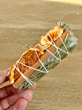 Load image into Gallery viewer, White Sage Sticks w/ Orange Slices, Cinnamon & Rosemary