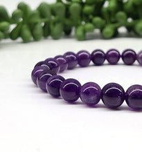 Load image into Gallery viewer, Amethyst Bracelet Stretchable 8mm Beads, 7.5 inches