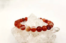Load image into Gallery viewer, Banded Carnelian Faceted 8mm Bracelet-7.5" Long