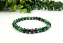 Load image into Gallery viewer, Ruby Zoisite Stretchable Gemstone Bracelet 6mm Beads-7.5" L