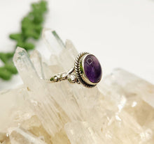 Load image into Gallery viewer, Amethyst Rope style Semi-Precious Gemstone Sterling Silver (925) Ring