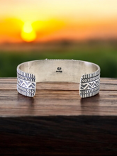 Load image into Gallery viewer, Native America Navajo Sterling Silver Kingman Turquoise Bracelet By R.H.B.