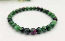 Load image into Gallery viewer, Ruby Zoisite Stretchable Gemstone Bracelet 6mm Beads-7.5" L
