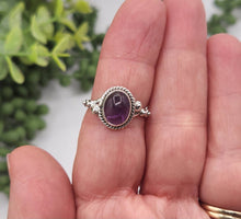 Load image into Gallery viewer, Amethyst Rope style Semi-Precious Gemstone Sterling Silver (925) Ring