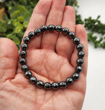 Load image into Gallery viewer, Hematite Faceted 8mm Bracelet Stretchable-7.5"L