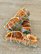 Load image into Gallery viewer, White Sage Sticks w/ Orange Slices, Cinnamon & Rosemary