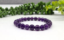 Load image into Gallery viewer, Amethyst Bracelet Stretchable 8mm Beads, 7.5 inches