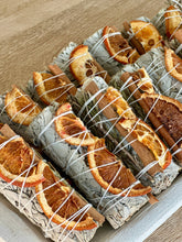 Load image into Gallery viewer, White Sage Sticks w/ Orange Slices, Cinnamon & Rosemary