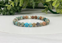 Load image into Gallery viewer, Imperial Jasper (Ocean Blue) Stretchable Bracelet 6mm Beads
