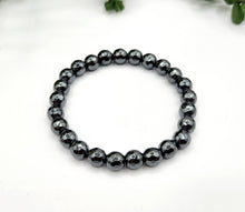 Load image into Gallery viewer, Hematite Faceted 8mm Bracelet Stretchable-7.5"L