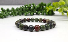 Load image into Gallery viewer, Dragon Bloodstone Bracelet Stretchable 8mm Beads, 7.5"L
