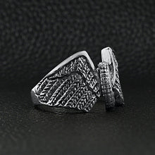 Load image into Gallery viewer, Stainless Steel Polished Winged Wheel Men's Ring
