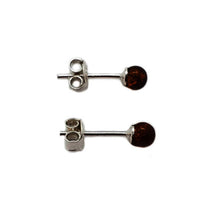 Load image into Gallery viewer, Cherry Amber Sterling Silver Stud Earrings
