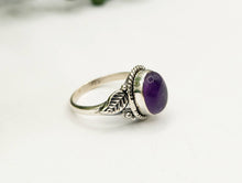 Load image into Gallery viewer, Amethyst Feather Semi-Precious Gemstone Sterling Silver (925) Ring
