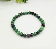 Load image into Gallery viewer, Ruby Zoisite Stretchable Gemstone Bracelet 6mm Beads-7.5&quot; L

