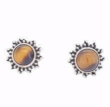 Load image into Gallery viewer, Tiger's Eye Sterling Silver Stud Earrings
