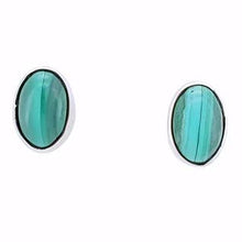 Load image into Gallery viewer, Malachite Stud Silver Earrings
