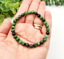 Load image into Gallery viewer, Ruby Zoisite Stretchable Gemstone Bracelet 6mm Beads-7.5&quot; L
