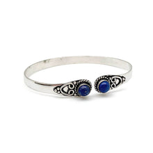 Load image into Gallery viewer, Tanvi Collection Bangle Bracelet - Silver with Lapis
