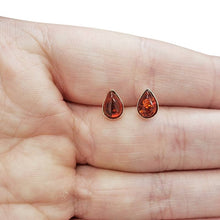 Load image into Gallery viewer, Cognac Amber Sterling Silver Stud Earrings
