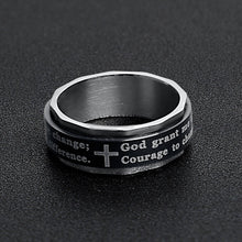 Load image into Gallery viewer, Highly Polished Stainless steel Serenity Prayer Spinner Center Ring
