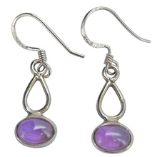 Load image into Gallery viewer, Amethyst Sterling Silver Dangle Earrings
