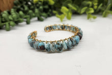 Load image into Gallery viewer, Larimar Bangle Cuff Wire Wrapped Bracelet
