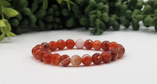 Load image into Gallery viewer, Banded Carnelian Faceted 8mm Bracelet-7.5&quot; Long
