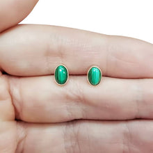Load image into Gallery viewer, Malachite Stud Silver Earrings
