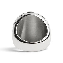 Load image into Gallery viewer, Stainless Steel Red CZ Eyed Sugar Skull Ring
