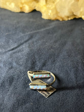 Load image into Gallery viewer, Zuni Adjustable Double Bar White Opal Ring
