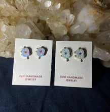 Load image into Gallery viewer, Zuni Fire Opal Stud Earrings

