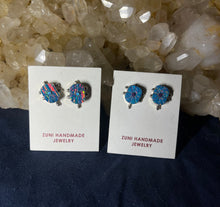 Load image into Gallery viewer, Zuni Fire Opal Stud Earrings
