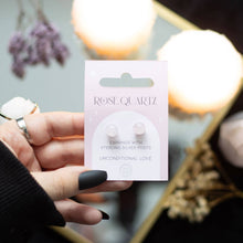 Load image into Gallery viewer, Rose Quartz Semi Precious Crystal Earrings
