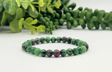 Load image into Gallery viewer, Ruby Zoisite Stretchable Gemstone Bracelet 6mm Beads-7.5&quot; L

