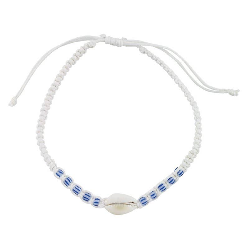 AK Cowry/Blue Stripe Beads-12
