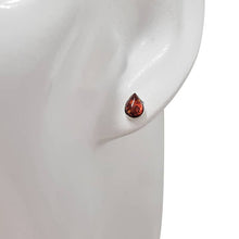 Load image into Gallery viewer, Cognac Amber Sterling Silver Stud Earrings
