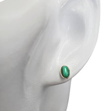 Load image into Gallery viewer, Malachite Stud Silver Earrings

