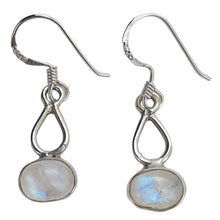 Load image into Gallery viewer, Moonstone Sterling Silver Dangle Earrings
