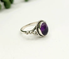 Load image into Gallery viewer, Amethyst Rope style Semi-Precious Gemstone Sterling Silver (925) Ring
