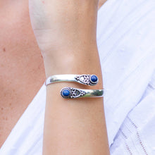 Load image into Gallery viewer, Tanvi Collection Bangle Bracelet - Silver with Lapis
