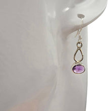 Load image into Gallery viewer, Amethyst Sterling Silver Dangle Earrings
