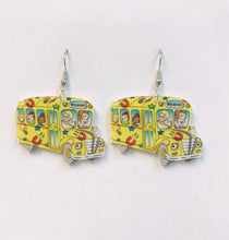 Load image into Gallery viewer, Magic School Bus Earrings Teacher Gift kid&#39;s book character
